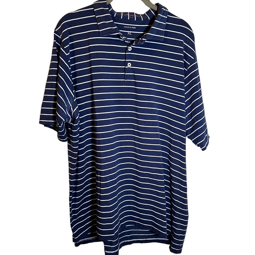 B. Draddy men's polo navy stripe XL